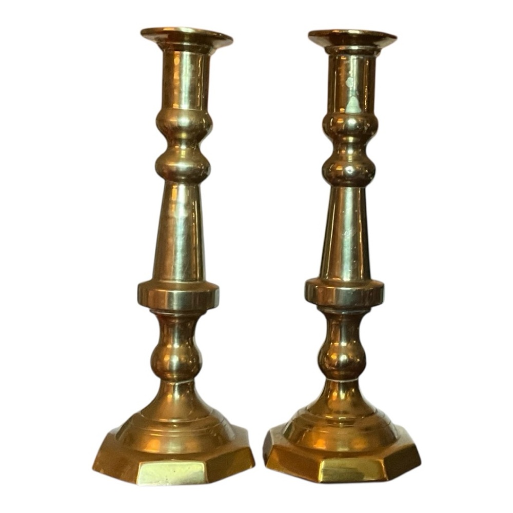 Vintage Elegant Brass Candlestick Holders
